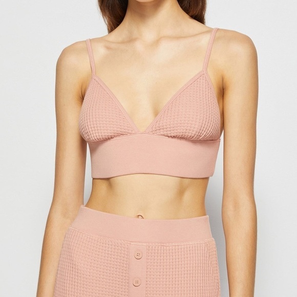 JONATHAN SIMKHAI Juliette Waffle Bralette In Chai - Picture 2 of 6